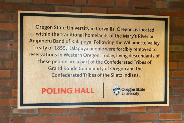 land acknowledgement from Poling Hall